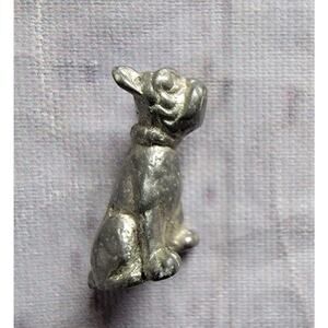 Miniature Pewter French Dog Less Than 1inch
